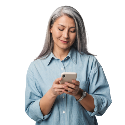 woman searching for insurance quotes on her phone